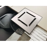 Душевой трап Berges Platz Norma 090159 148x148/50 мм, с решеткой, перфорированный, матовый хром