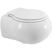 Унитаз подвесной Cezares Grande CZR-308-TH-TOR/SC безободковый, торнадо, с сиденьем микролифт, белый