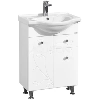 Тумба белый глянец 56,6 см с бельевой корзиной Акватон Лиана 1A162901LL010