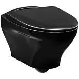 Изображение товара подвесной безободковый унитаз с сиденьем микролифт черный глянец gustavsberg estetic c+ gb1183300s0030