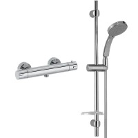 Термостат для душа Jacob Delafon Brive E24334-CP + E12920-CP с душевым гаринитуром, хром