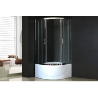 Душевой уголок с поддоном Royal Bath RB100BK-T-CH 100x100 см, профиль хром, стекло прозрачное