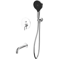 Смеситель для ванны Whitecross Y YSET06TOPCR встраиваемый, с душевым гарнитуром, хром