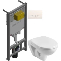 Комплект подвесной унитаз Santek Бореаль 1.WH30.1.977 + система инсталляции Jacob Delafon E29025-NF + E29026-01R