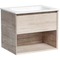 Тумба с раковиной Sancos Marmi 1.0 MR1.060EG + CN7011 61 см, подвесная, дуб галифакс