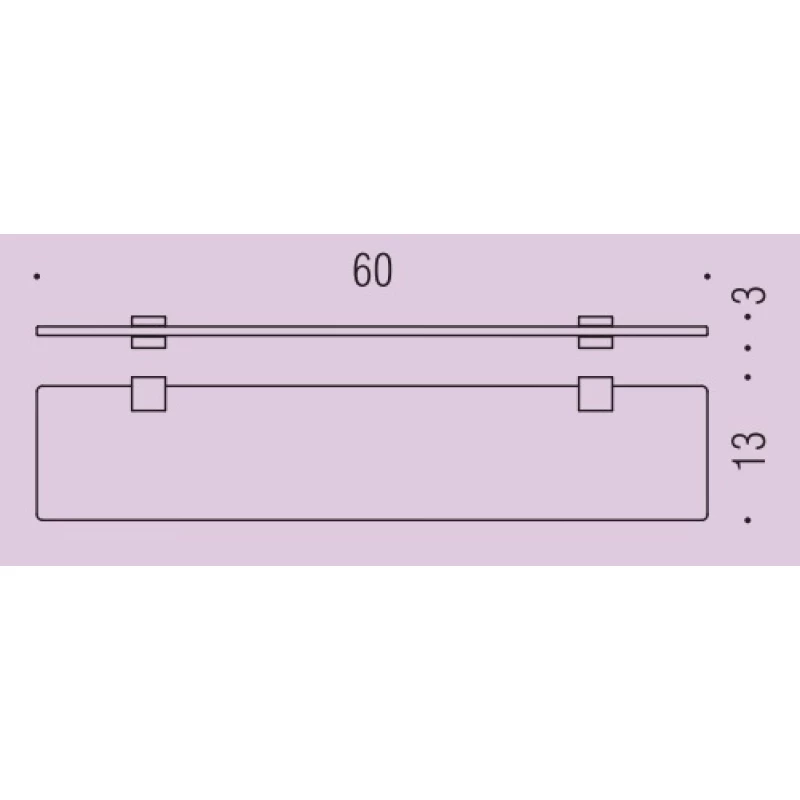 Полка стеклянная 60 см Colombo Design Lulu B6216 Полка стеклянная 60 см Colombo Design Lulu B6216