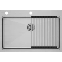 Кухонная мойка Paulmark Kroner-Pro PM707551-BS+R405-BS 75x51 см, нержавеющая сталь