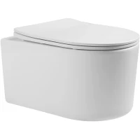 Унитаз подвесной Aquatek Мия AQ2004T-00 безободковый, торнадо, с сиденьем микролифт, белый