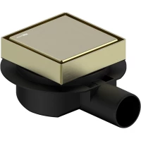 Душевой трап WasserKRAFT Niers 30D10BG 100x100/50 см, с решеткой, 2 в 1 под плитку, золотой матовый