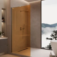 Душевая перегородка Vincea Walk-In VLSW-1H VLSW-1H900GSBN 90 см, профиль никель матовый, стекло янтарное