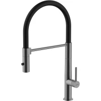 Смеситель для кухни Lemark Beluga LMF-8074B-GM с гибким изливом, графит матовый