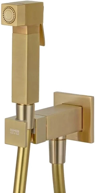 Гигиенический душ Remer Qubika Q64BG со смесителем, золотой матовый