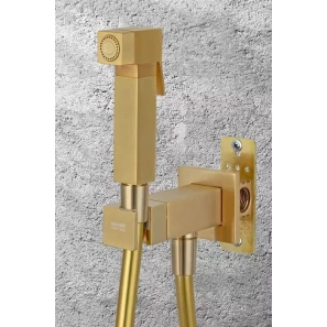 Изображение товара гигиенический душ remer qubika q64bg со смесителем, золотой матовый