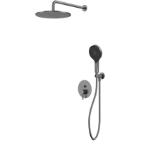 Душевой комплект Whitecross Y YSET04TOPGM 300 мм, со смесителем, оружейная сталь