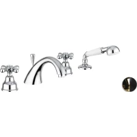 Смеситель на борт ванны Emmevi Deco Classic 12120/NO с душевым гарнитуром, золотой/черный