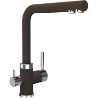 Смеситель для кухни Florentina Арес 333.19H.2123.206 с подключением к фильтру, хром/брауни