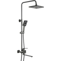 Душевая система Frap F2471-9 300x190 мм, со смесителем, оружейная сталь