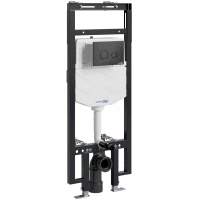 Инсталляция для унитаза WasserKRAFT Dinkel 58 58TLT.010.ME.MB01 с кнопкой смыва, черный матовый