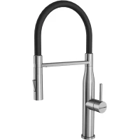 Смеситель для кухни KuchenStern Kern E 406SS40 CoolStart, с гибким изливом, нержавеющая сталь