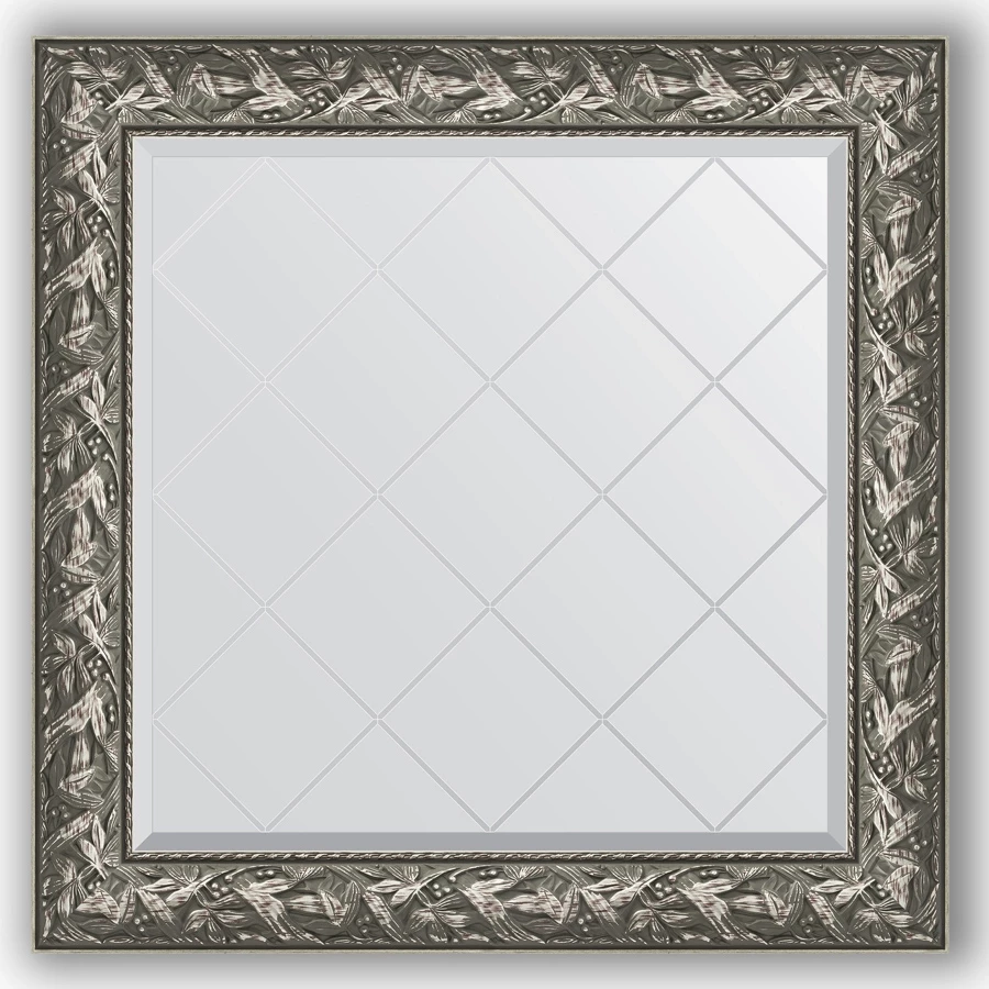 Зеркало 89x89 см византия серебро Evoform Exclusive-G BY 4329 зеркало 79x109 см византия серебро evoform exclusive by 3468