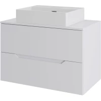 Тумба с раковиной Orange Line Li-70TuwMDF+B04-500W 70,2 см, подвесная, со столешницей, белый матовый