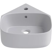 Раковина Wellsee WC Area 30180600S 39x44 см, угловая, подвесная, серый матовый