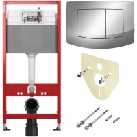 Инсталляция для унитаза Tece TECEambia 9400405 с кнопкой смыва, хром