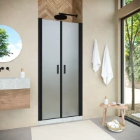 Душевая дверь Vegas Glass E2P NOVO h2000 95 02M 10 95 см, профиль черный матовый, стекло сатин