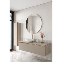 Комплект мебели Armadi Art Quatro Daphne 790-M2-140-D-MG + 792-140-D + 801-MW + 545-100-MG 141 см L, подвесной, со столешницей, бежевый матовый