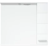 Изображение товара зеркальный шкаф 80x74 см белый глянец/белый матовый r corozo денвер sd-00000532
