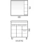 Зеркальный шкаф 80x74 см белый глянец/белый матовый R Corozo Денвер SD-00000532 - 7