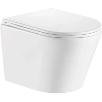 Унитаз подвесной WesnaArt Ray 206-RAY11 безободковый, с сиденьем микролифт, белый