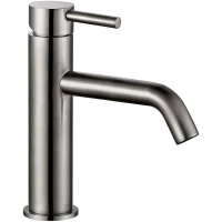 Смеситель для раковины AQUAme Siena AQM6210GM без донного клапана, оружейная сталь