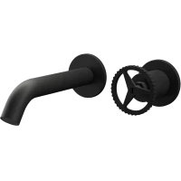 Смеситель для раковины Remer Chrono CH15PLNO встраиваемый, без донного клапана, черный матовый