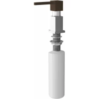 Дозатор для жидкого мыла Florentina Квадро 703.726.0000.303 300 мл, встраиваемый, для кухни, нержавеющая сталь/мокко