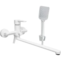 Смеситель для ванны Славен Город Серия-Т СЛ-ОД-Т3Б универсальный, с душевым гарнитуром, белый