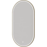 Зеркало Armadi Art 568-MG 60x110 см, с LED-подсветкой, сенсорным выключателем, диммером, антизапотеванием, золотой матовый