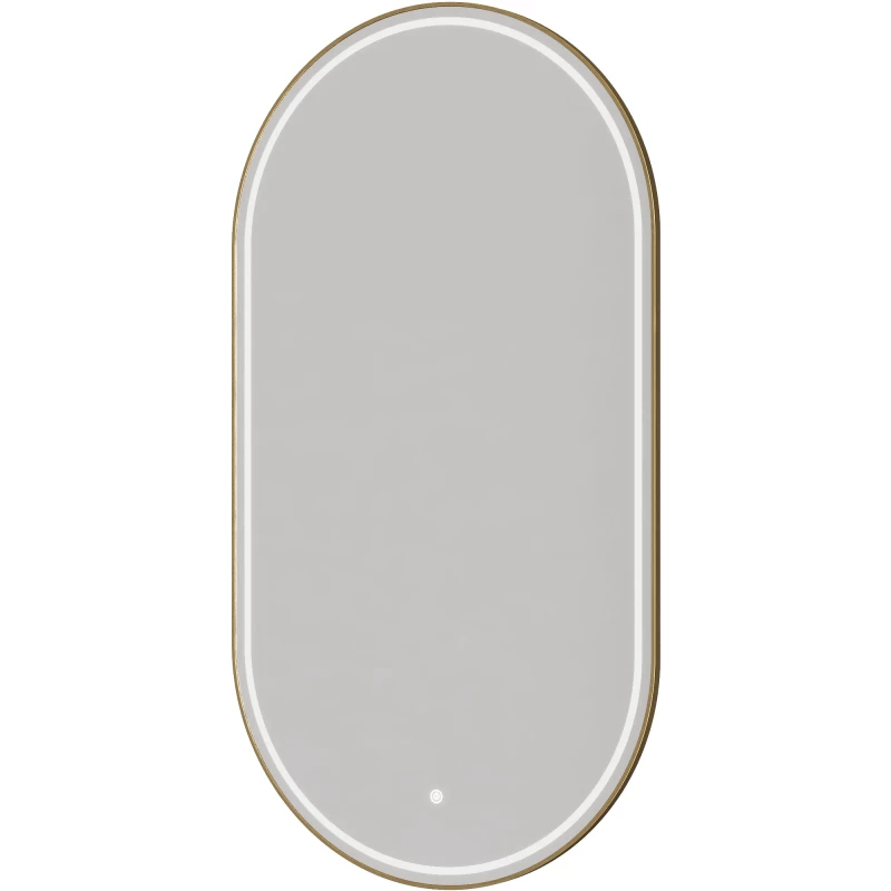 Зеркало Armadi Art 568-MG 60x110 см, с LED-подсветкой, сенсорным выключателем, диммером, антизапотеванием, золотой матовый
