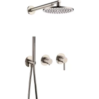 Душевой комплект Grocenberg GB5090NK 200 мм, со смесителем, никель