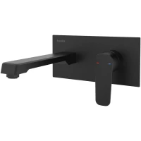 Смеситель для раковины Teska Quarsar E5108 встраиваемый, без донного клапана, черный матовый