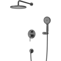 Душевой комплект Cezares Relax RELAX-DSET-NOP 220 мм, со смесителем, черный матовый