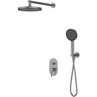 Душевой комплект Vincea TG VSFW-5TG0GM 250 мм, со смесителем, вороненая сталь