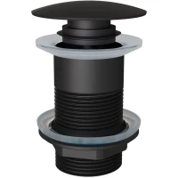 Донный клапан для раковины Knotlor BM9010BL без перелива, черный матовый