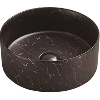 Раковина-чаша CeramaLux C1114 36,5x36,5 см, накладная, черный мрамор