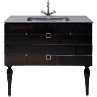 Тумба под раковину Armadi Art Vallessi Avantgarde Piazza 841-100-BCR 100 см, подвесная, черный глянец