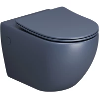 Унитаз подвесной Grossman GR-4411BLMS безободковый, с сиденьем микролифт, синий матовый