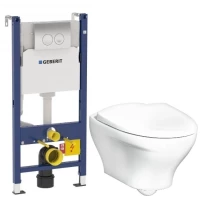 Комплект подвесной унитаз Gustavsberg Estetic GB1183300R1030 + система инсталляции Geberit 458.124.21.1
