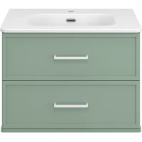 Тумба с раковиной Brevita Verde Ver-09070-0102Я + B-OND070-01 71 см, подвесная, зеленый матовый