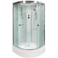 Душевая кабина 90x90x220 см Deto EM2790 матовое с прозрачным узором