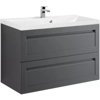 Тумба под раковину Art&Max Platino AM-Platino-900-2C-SO-GM 89,8 см, подвесная, серый матовый